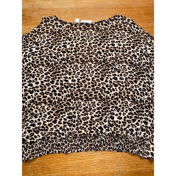 Leopard Print Womens Long Sleeve Top With Drawstring & Elastic Hem - Picture 5 of 6